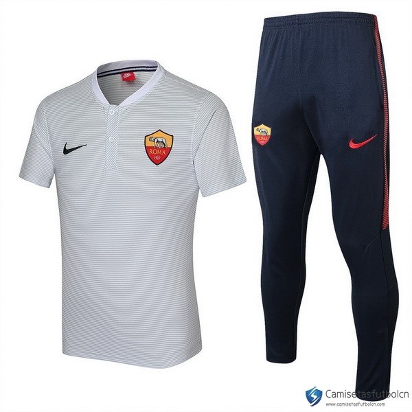 Polo As Roma Conjunto Completo 2017-18 Blanco